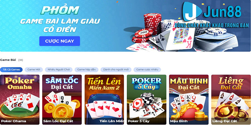 Game Bài Jun88 - Cơ Hội Kiếm Tiền Tuyệt Vời Cho Hội Viên